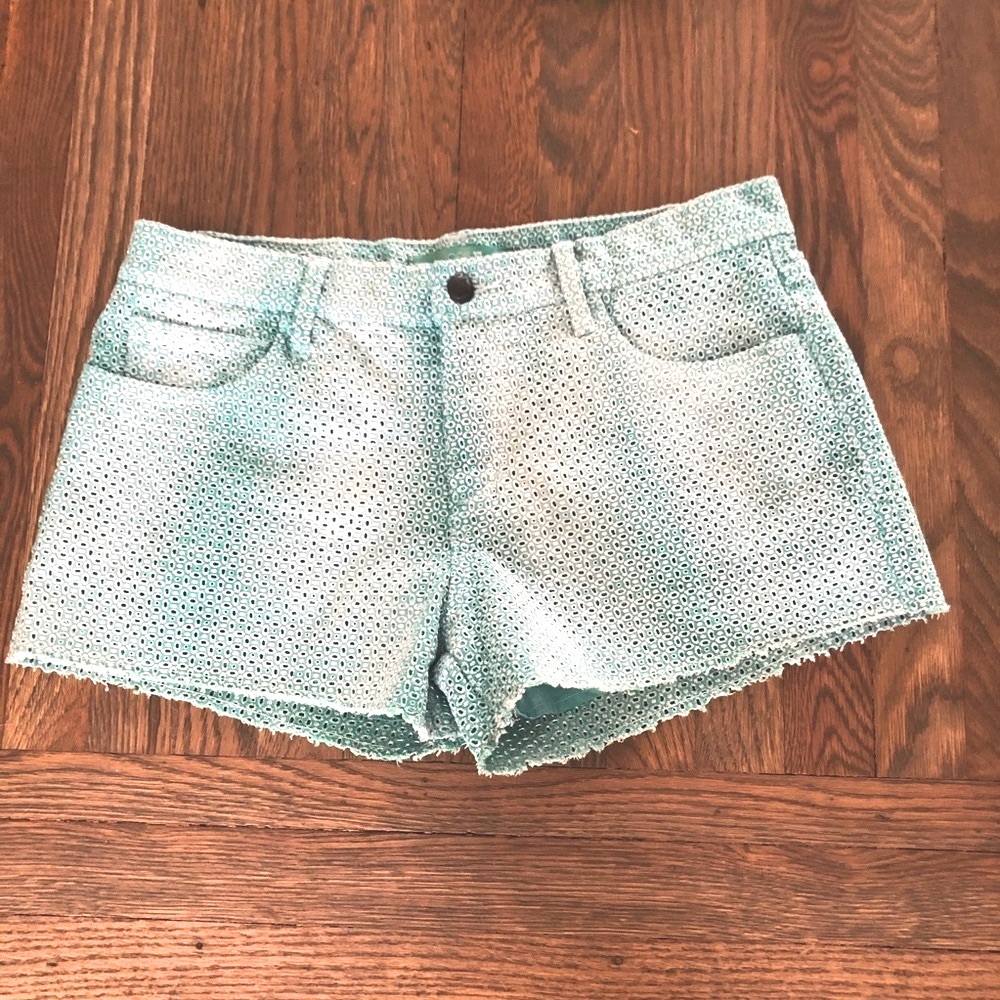 Joes Jeans Mint Green Eyelet Shorts - Size 30